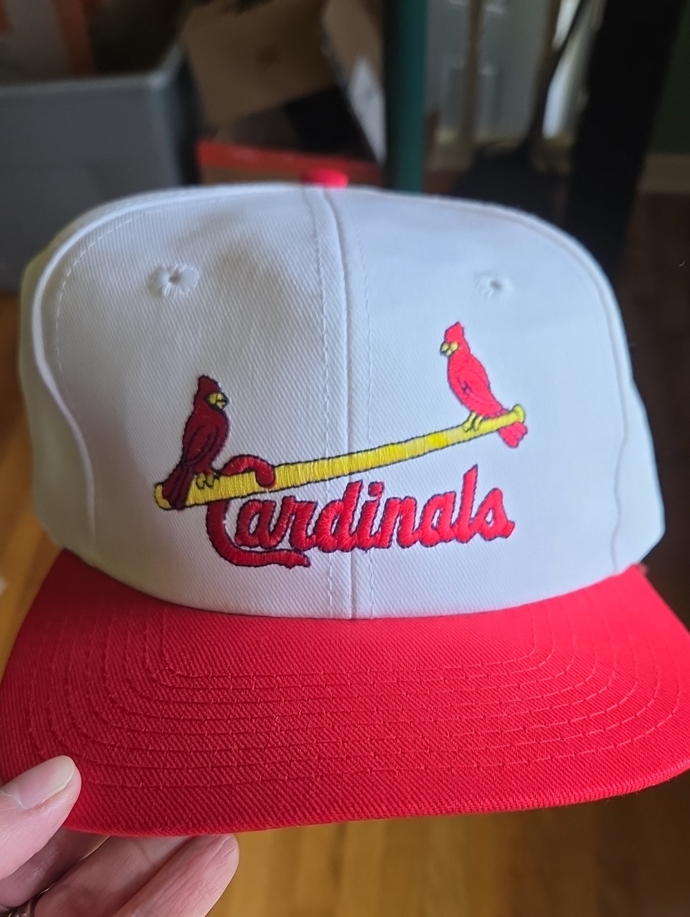 Cardinals Embroidered Baseball Cap - White and Red